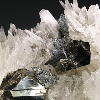 PYRITE, TETRAHEDRITE, QUARTZ, JAPAN LAW TWIN QUARTZ