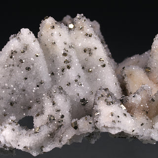 QUARTZ PSEUDOMORPH AFTER CALCITE, PYRITE