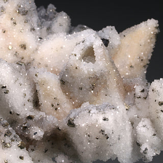 QUARTZ PSEUDOMORPH AFTER CALCITE, PYRITE