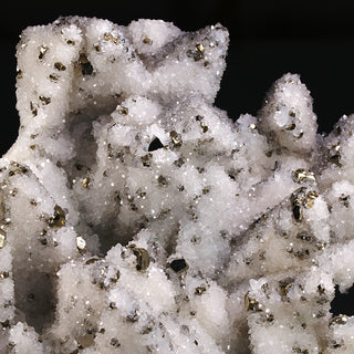 QUARTZ PSEUDOMORPH AFTER CALCITE, PYRITE