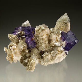 FLUORITE, QUARTZ, SCHEELITE, CALCITE